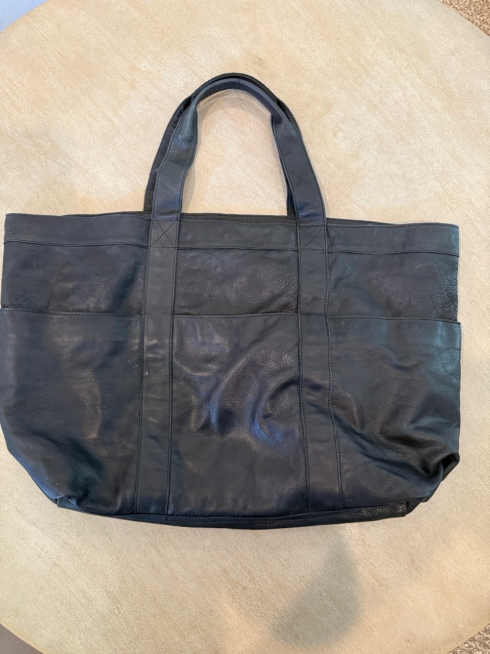 Club Monaco Black Leather Everyday Tote